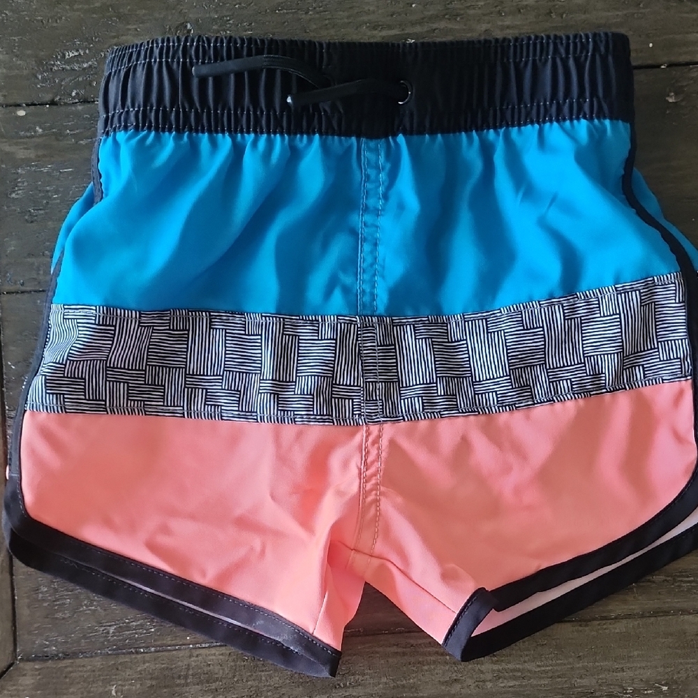 Little Bipsy Blue and Peach Kids Swim Trunks